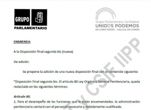 PSOE y Podemos en Com&uacute;n presentan enmienda art. 80 LOGP