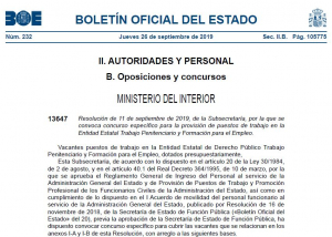 Convocado concurso en Entidad Estatal Trabajo Penitenciario y Formaci&oacute;n para el Empleo