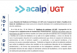 Reunion con Consejeria de Salud de la Junta de Andalucia