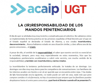LA (IR)RESPONSABILIDAD DE LOS MANDOS PENITENCIARIOS