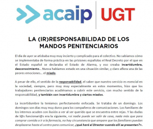 LA (IR)RESPONSABILIDAD DE LOS MANDOS PENITENCIARIOS