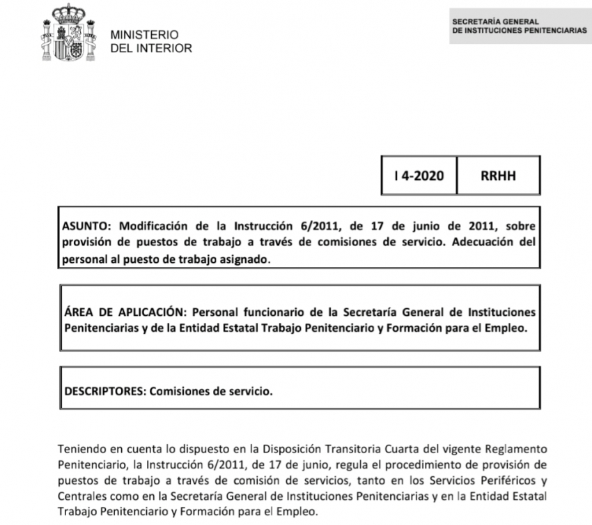 Publicada instrucci&oacute;n 4/2020