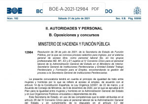 Convocatoria proceso selectivo personal laboral