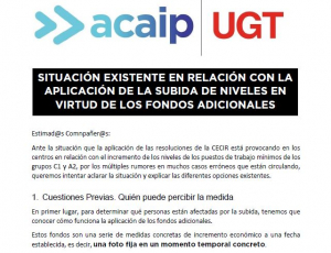 Situaci&oacute;n actual subida niveles 15 al 16