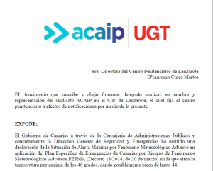 Queja presentada directora C.P Tahiche por incumplimiento condiciones ambientales