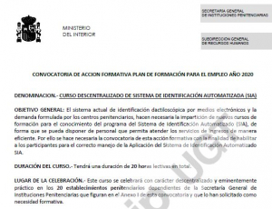 Convocado curso descentralizado SIA