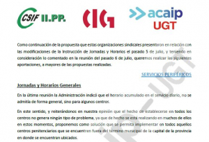 Mas aportaciones de horarios a las propuestas ya presentadas