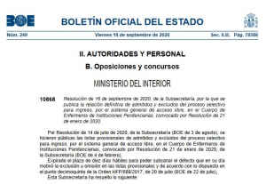 Listados admitidos-excluidos proceso selectivo enfermeros II.PP