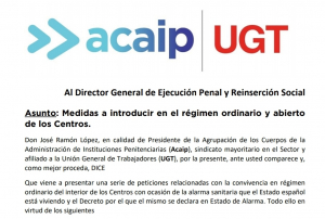 Petici&oacute;n medidas regimentales al director general de Ejecuci&oacute;n Penal