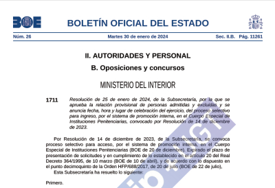 C. Especial.- admitidos-excluidos y celebraci&oacute;n examen (acceso libre y promoci&oacute;n interna)