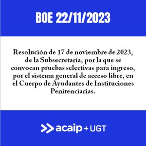 Convocatoria Cuerpo Ayudantes acceso libre OEP 2023