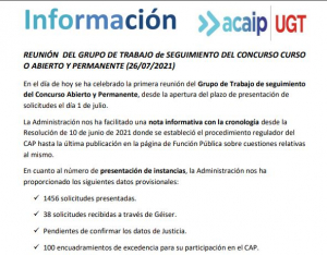 P.Laboral.- Reuni&oacute;n Seguimiento concurso abierto y permanente