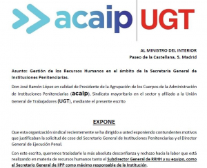 Acaip solicita cese Secretario y Sub. General de II.PP
