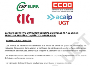 Bases y baremo concurso de traslados niveles 15 al 22