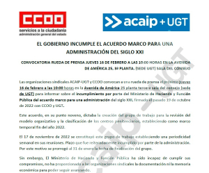 Convocatoria rueda de prensa : 16 febrero a las 10 horas