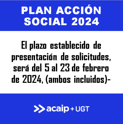 Convocado PLAN ACCI&Oacute;N SOCIAL 2024 (plazo solicitudes del 5 al 23 de febrero)