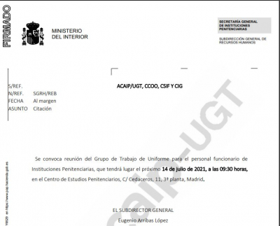 Convocatoria grupo de trabajo de vestuario en II.PP