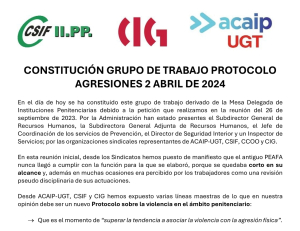Constituci&oacute;n grupo de Trabajo Protocolo de Agresiones