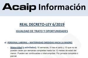 Entrada en vigor REAL DECRETO-LEY 6/2019