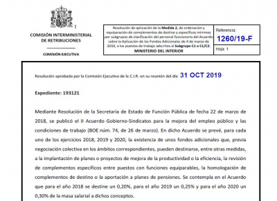 Aprobacion CECIR nivel 16 para grupo C1