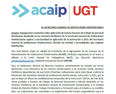 Recurso prestaci&oacute;n turno de noche normalizaci&oacute;n horario prepand&eacute;mico