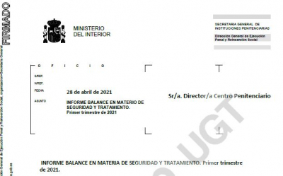 INFORME BALANCE EN MATERIA DE SEGURIDAD Y TRATAMIENTO. Primer trimestre de 2021.