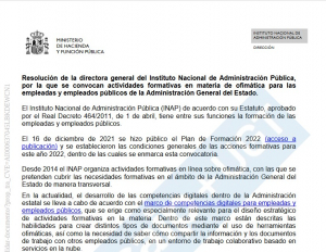 Convocados cursos de ofim&aacute;tica del INAP