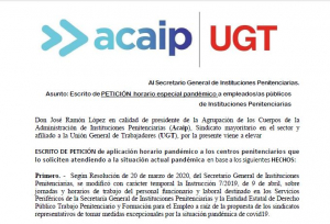 Acaip+Ugt solicita horario pand&eacute;mico ante la situaci&oacute;n actual de Covid19