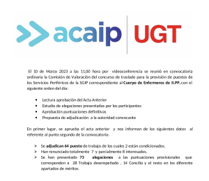 Reuni&oacute;n comisi&oacute;n valoraci&oacute;n co curso traslados enfermer@s
