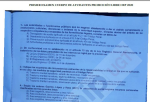 Primer examen acceso promoci&oacute;n libre C, Ayudantes OEP 2020