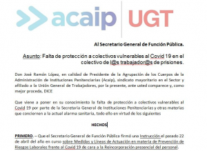 Escrito a Funci&oacute;n P&uacute;blica sobre falta de protecci&oacute;n a colectivoS vulnerables en II.PP