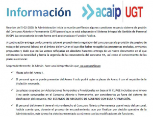 Informacion grupo trabajo concurso traslados P. Laboral