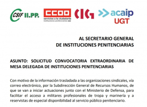 Petici&oacute;n reuni&oacute;n extraordinaria mesa delegada II.PP