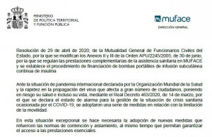 Resoluci&oacute;n MUFACE: Mes de mayo inh&aacute;bil solicitud ayudas.