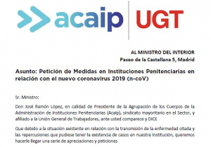 Acaip solicita al ministro medidas contra el CORONAVIRUS