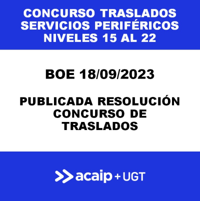 Publicada en el BOE resoluci&oacute;n concurso de traslados