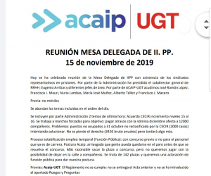 Comunicado reunion mesa delegada IIPP (15-11-19)