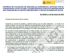 Criterios de utilizaci&oacute;n de las mascarillas