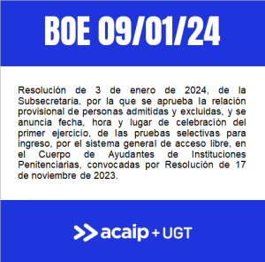 OEP 2023 C. Ayudantes.- Listado excluidos provisional.