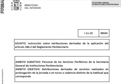 Instruccion 11/2019: Retribuciones por prolongaci&oacute;n jornada laboral
