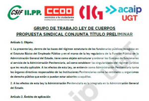Ley de Cuerpos: Propuesta sindical titulo preliminar