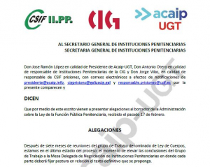 Alegaciones al borrador de la "Ley de Cuerpos de II.PP