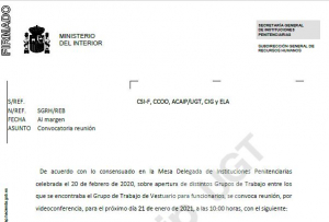 Convocatoria creacion grupo de trabajo de vestuario