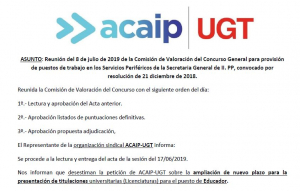 Comunicado reuni&oacute;n comision valoraci&oacute;n concurso de traslados