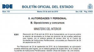 Aprobados definitivos Cuerpo de Ayudantes OEP 2018