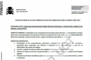 Convocatoria cursos formativos de la SGIIPP